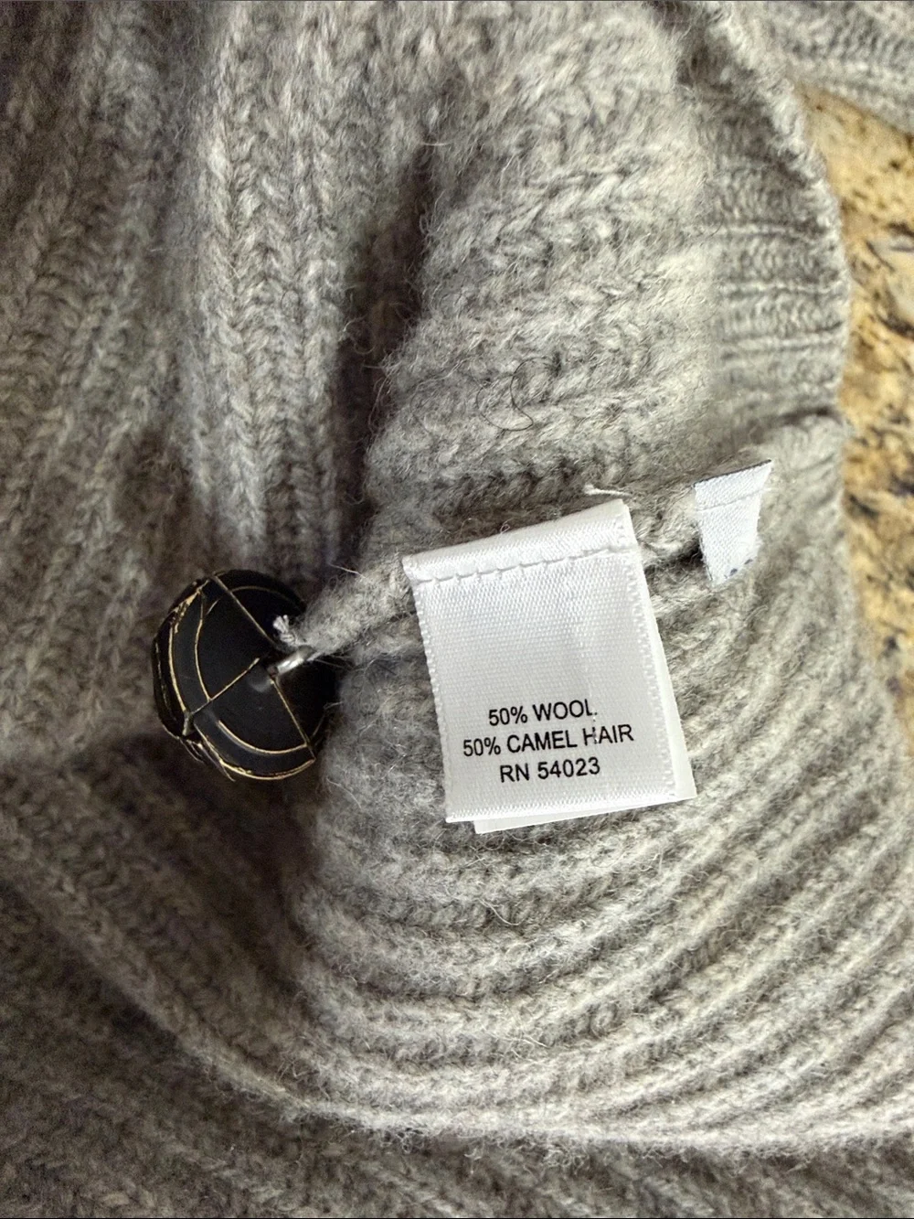 Banana Republic Wool Camel Hair Shawl Collar Cardigan Sweater XL Gray Soft Warm
